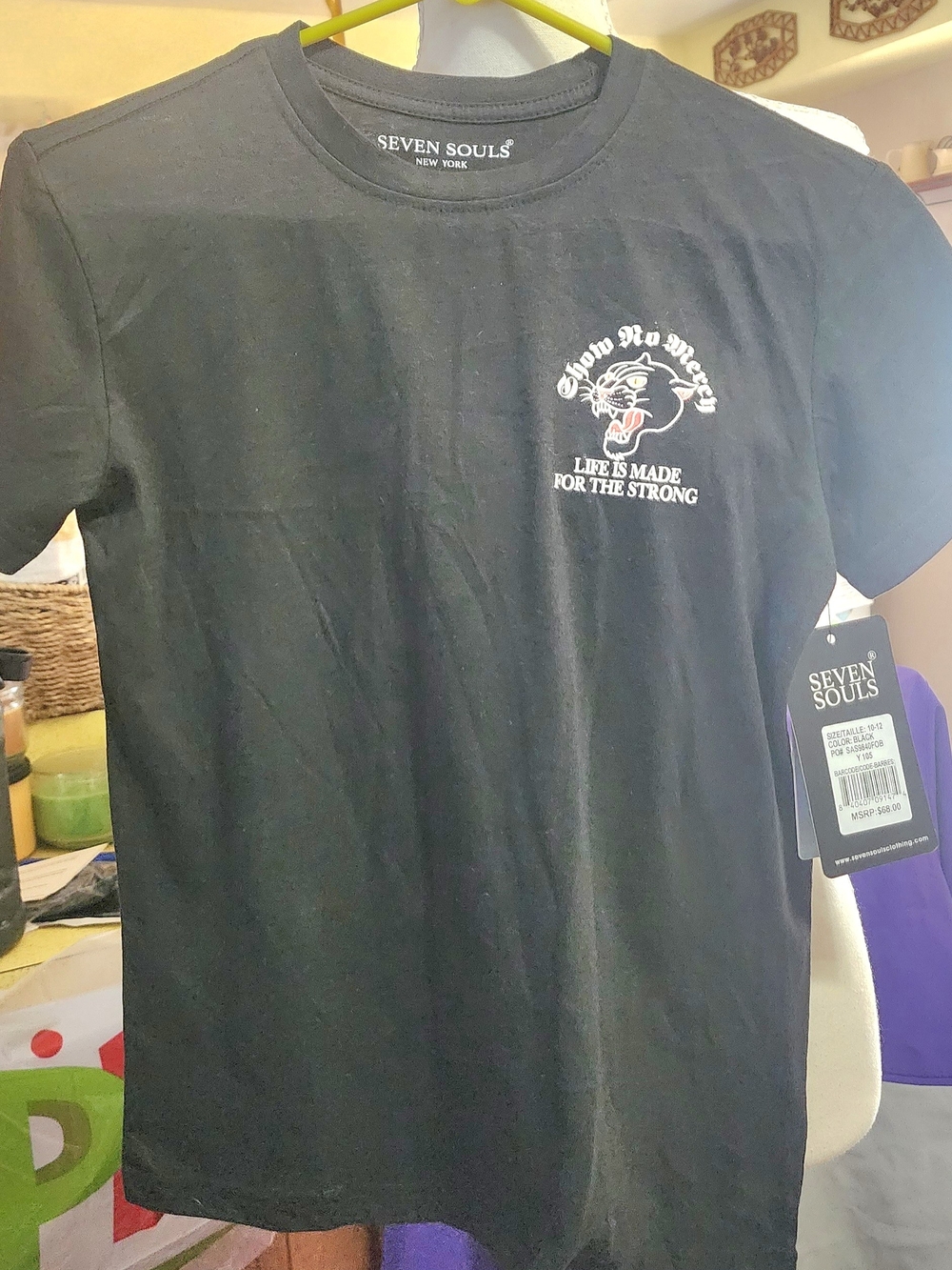 Seven Souls Kids' Black Short-Sleeve Graphic Tee YMD NWT